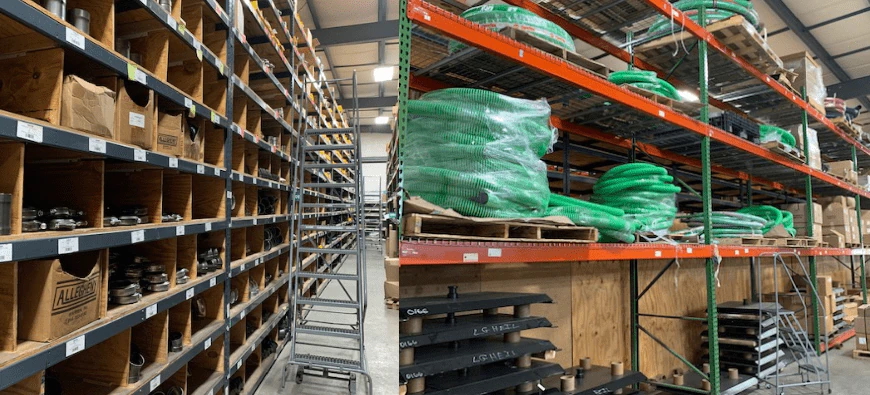 Littlejohn, Inc. large inventory of parts ready to ship same day Warehousing of hose, fifth wheel plates, and fittings